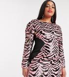 Simply Be Bodycon Zebra Sequin Dress-multi