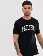 River Island T-shirt With Prolific Embroidery In Black - Black