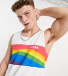 Levi's Pride Capsule Relaxed Fit Wavy Logo Print Tank In Neutral White