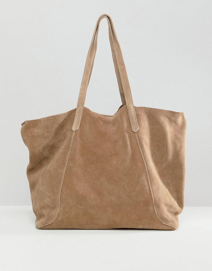 Mango Suede Shopper - Brown