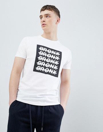 Asos Design T-shirt With Bronx City Print - White