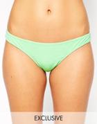 Asos Fuller Bust Exclusive Brazilian Bikini Bottom - Freeze Green
