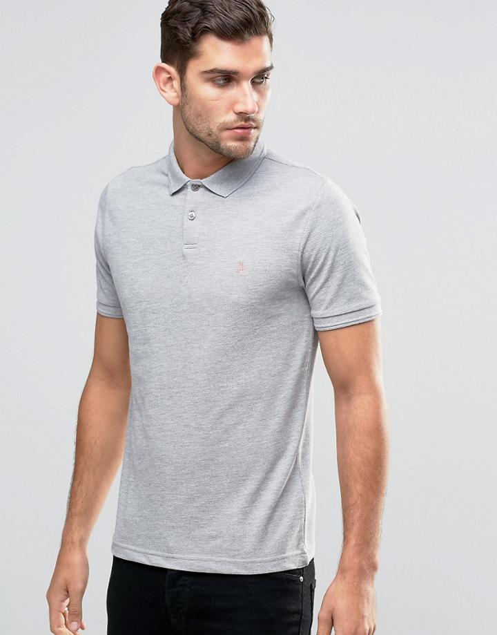Original Penguin Winston Slim Fit Polo Shirt - Gray