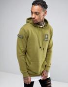Dxpe Chef Hoodie In Khaki With Military Patches - Green
