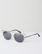 Asos Retro Sunglasses With Floating Lens - Silver