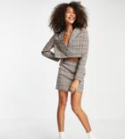 Reclaimed Vintage Inspired Mini Skirt In Neutral Check-multi