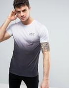 Devote T-shirt In Gray And Black Fade - Gray