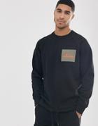 Jack & Jones Originals Square Logo Crew Neck Sweat In Black - Black