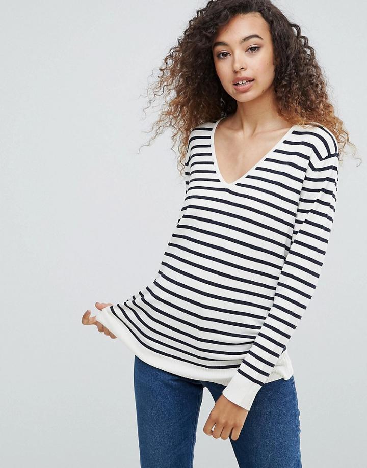 Mbym Stripe V Neck Sweater - Multi