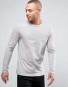 Asos Longsleeve T-shirt In Standard Fit In Gray - Blue