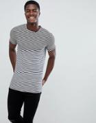 Only & Sons Longline Stripe T-shirt - White