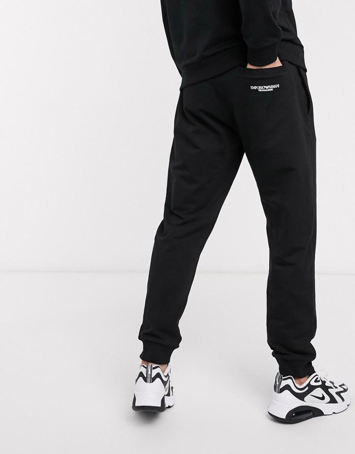 Emporio Armani Logo Draw Cord Sweatpants In Black