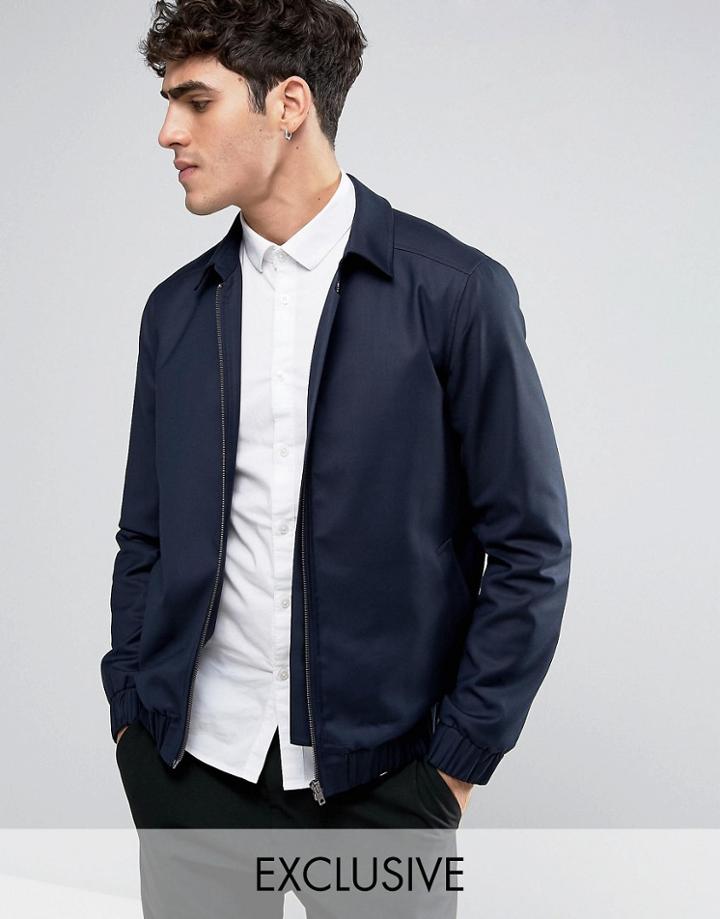 Noak Bomber With Rib Detail - Navy