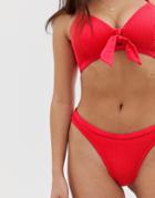 Freya Nouveau Brazilian Bikini Bottom In Red - Red