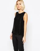 Selected Cevina Sleeveless Top With Beading - Black
