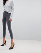 Asos Ridley High Waist Skinny Jeans In Stacey Gray - Gray