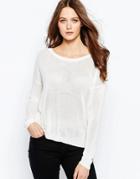 Vila Long Sleeve Sweater - White