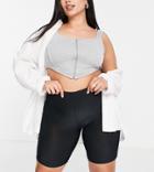 Flounce London Plus Slinky Legging Shorts In Black