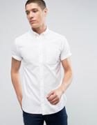Jack & Jones Premium Slim Short Sleeve Oxford Shirt - White