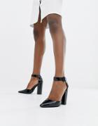 New Look Patent Block Heel Shoe - Black