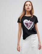 Love Moschino Watermelon Heart Print T-shirt - Black