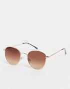 Selected Femme Round Sunglasses-gold