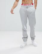 Tommy Hilfiger Cuffed Joggers Contrast Inner Waistband In Gray Heather - Gray