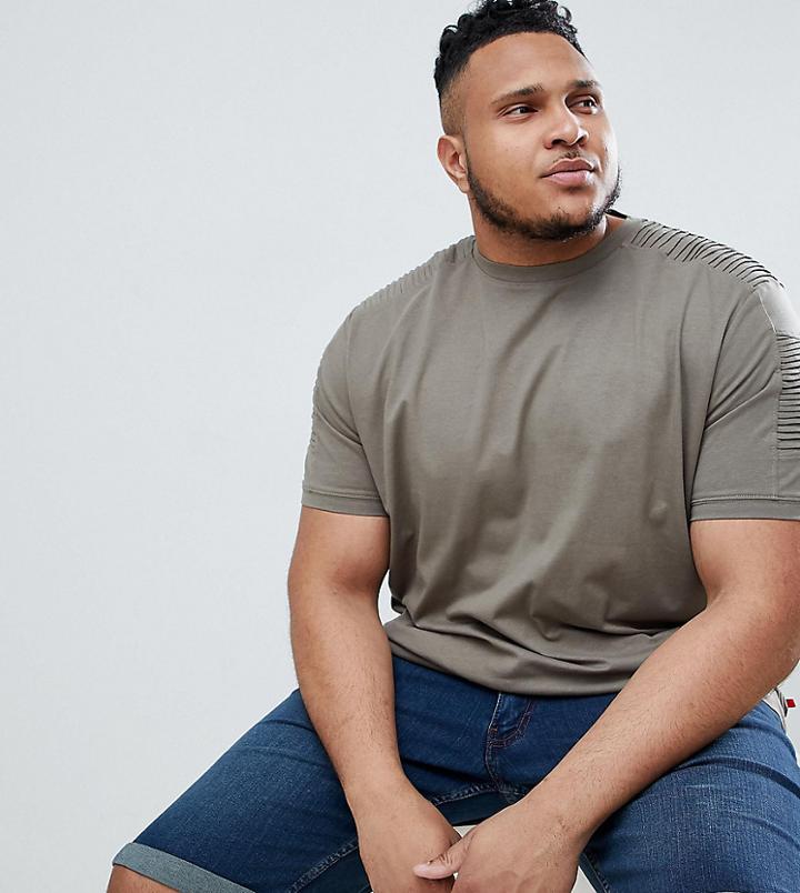 Duke Plus T-shirt In Ribbed Sleeve Panel - Green