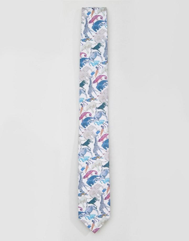 Gianni Feraud Liberty Print Zoo Tie - Gray