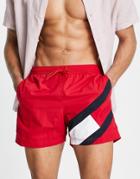 Tommy Hilfiger Swim Shorts With Side Logo In Red