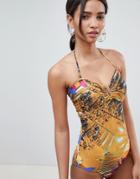 Gestuz Mixed Print Swimsuit - Multi