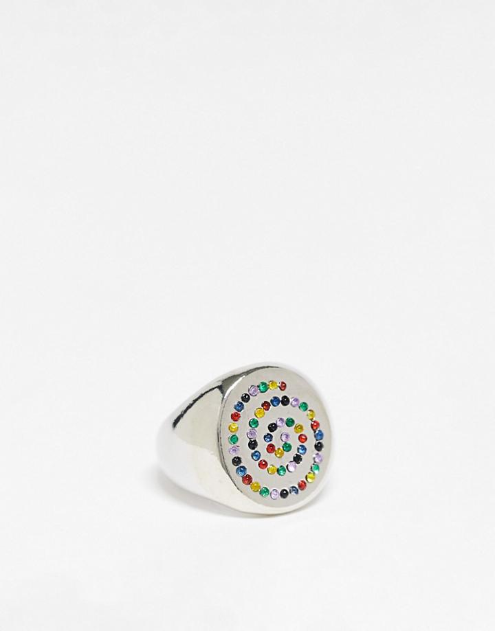 Reclaimed Vintage Inspired Unisex Swirly Ring In Silver
