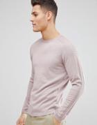 Selected Homme Knitted Sweater With Raglan Sleeve - Pink