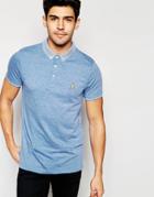 Brave Soul Knitted Contrast Collar Polo Shirt - Blue