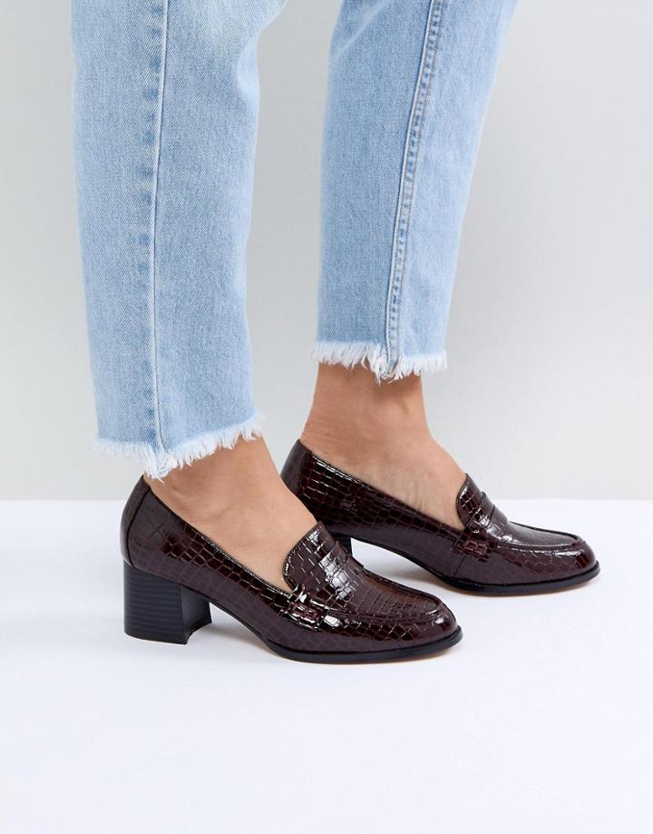 Asos Onyx Loafer Mid Heels - Red