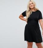 Asos Curve Ultimate Mini Tea Dress - Black