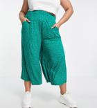 Simply Be Jersey Culottes In Mono Dash Print-blue