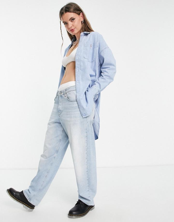 Polo Ralph Lauren Oversized Logo Shirt In Blue