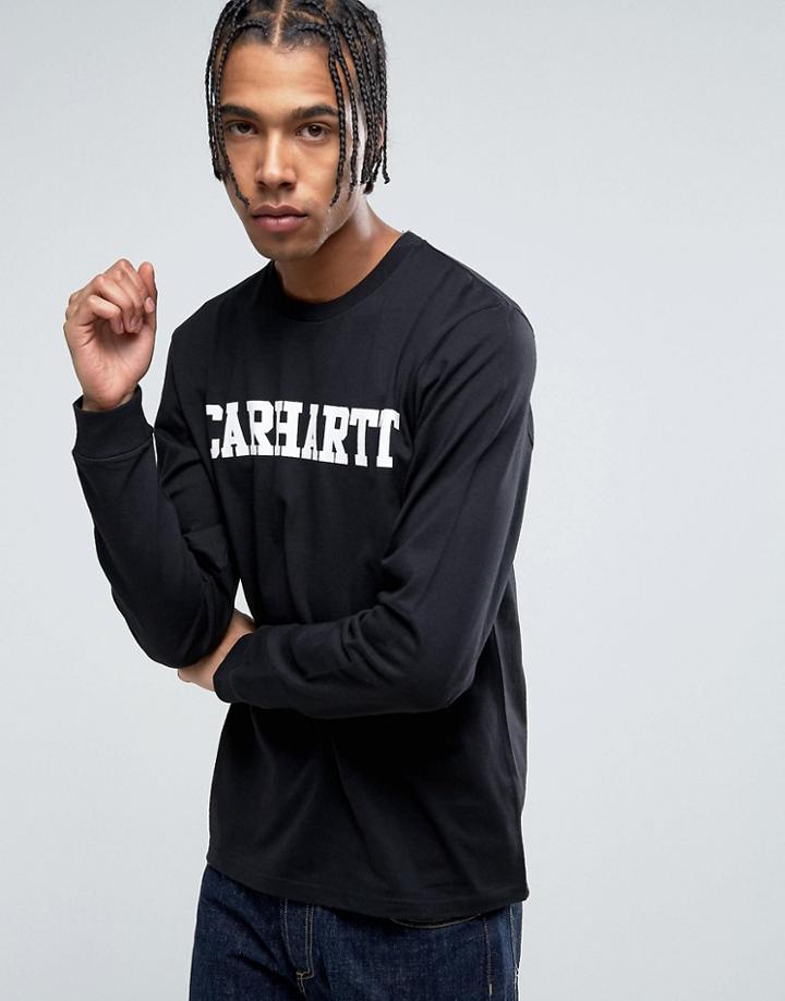 Carhartt Wip Long Sleeve College Regular Fit T-shirt - Black