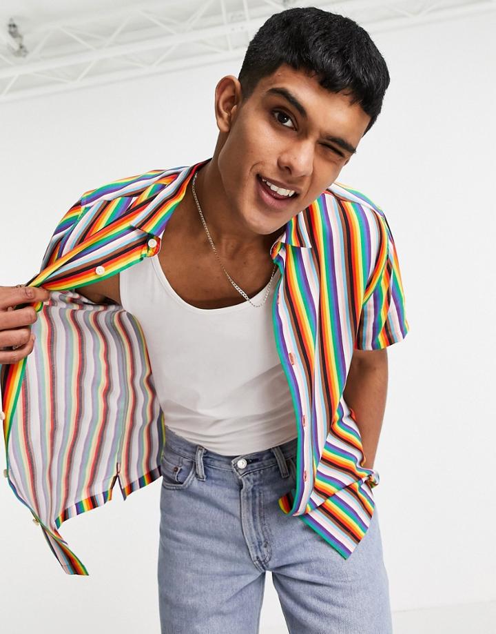 Topman Stripe Shirt In Muli-multi