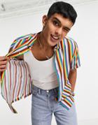 Topman Stripe Shirt In Muli-multi