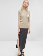 Adpt Maxi Skirt With Asymmetric Side Slit - Gray