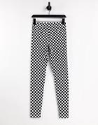 Only Printed Leggings In Mono Checkerboard-multi