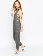 Asos Jumpsuit In Wool Mix With Buckle Strap Sides - Multi