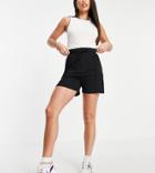 Asos Design Tall Sweat Short With Pintuck In Organic Cotton In Black