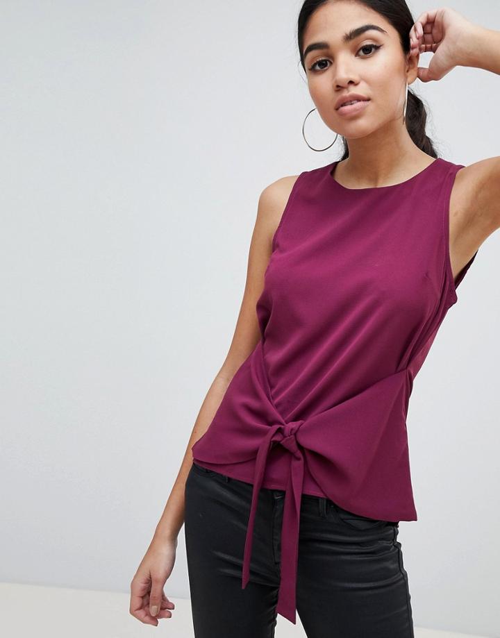 Ax Paris Tie Front Top - Purple