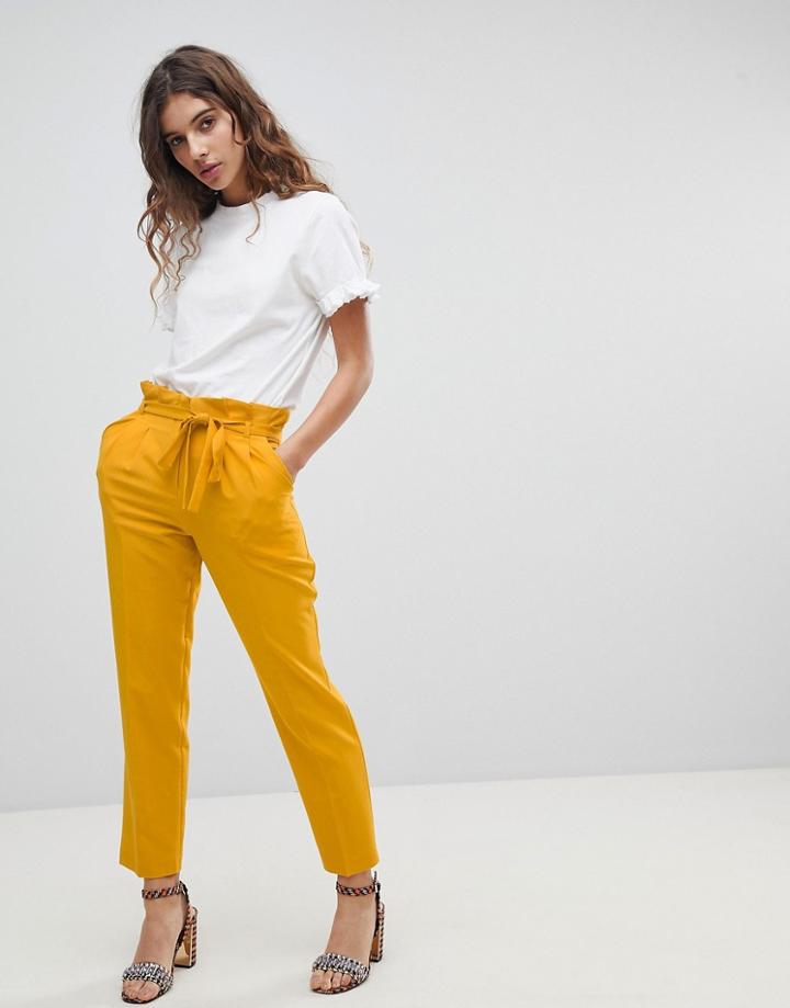 Miss Selfridge Paperbag Pant - Yellow