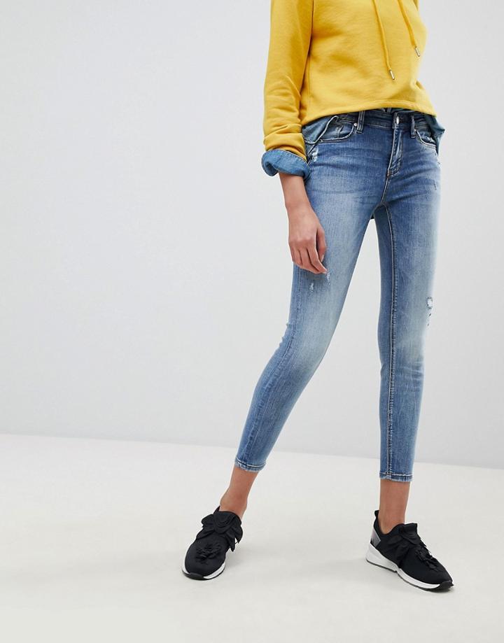 Stradivarius Skinny Low Waist Jeans - Blue