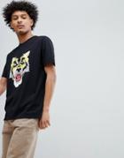 Asos Design Relaxed T-shirt With Tiger Print - Black