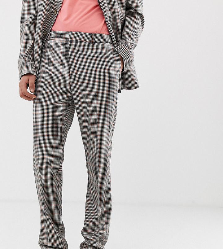 Collusion Tall Suit Pants In Brown Check